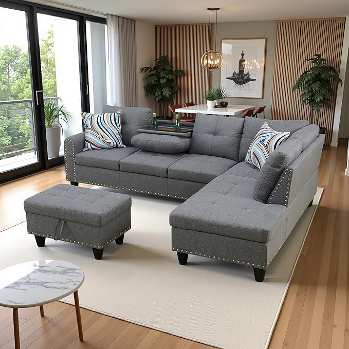 97.5" Oversized Sectional Couch, L Shaped Couch - Image 3