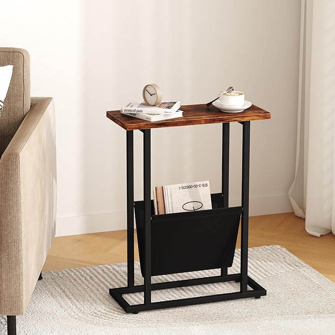 Narrow Side Table for Small Spaces, Small End Table Set of 2 - Image 2