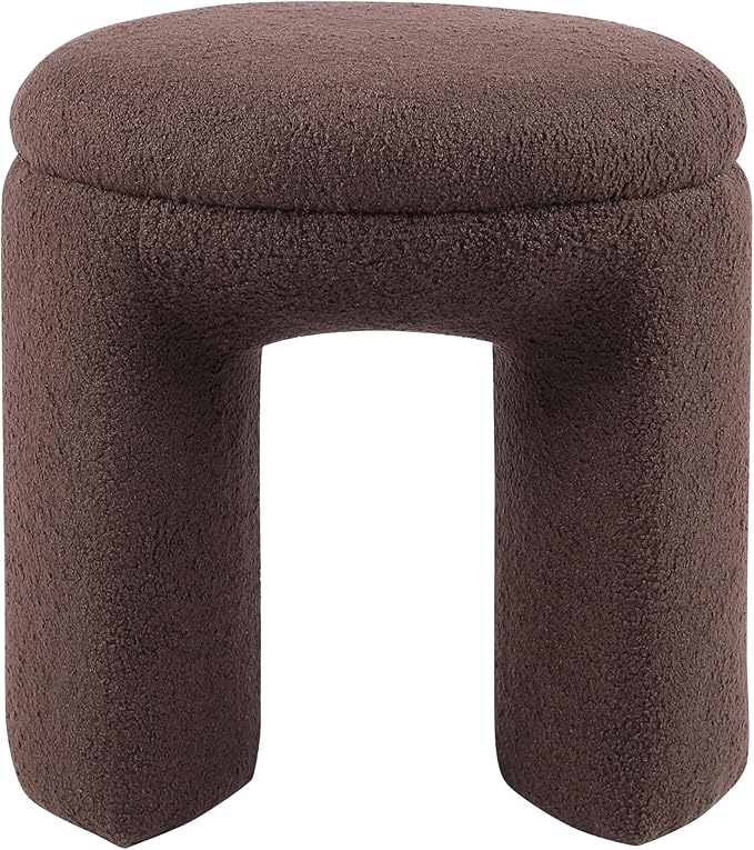 Furniture of America Rami Modern 18-inch Solid Wood Upholstered Ottoman - Image 3