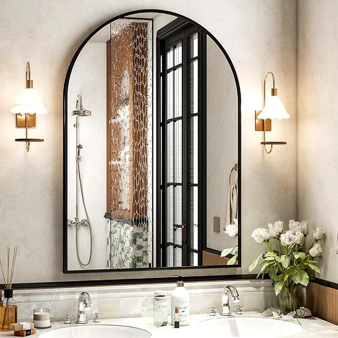 30x38 Inch Arched Bathroom Mirror by XRAMFY