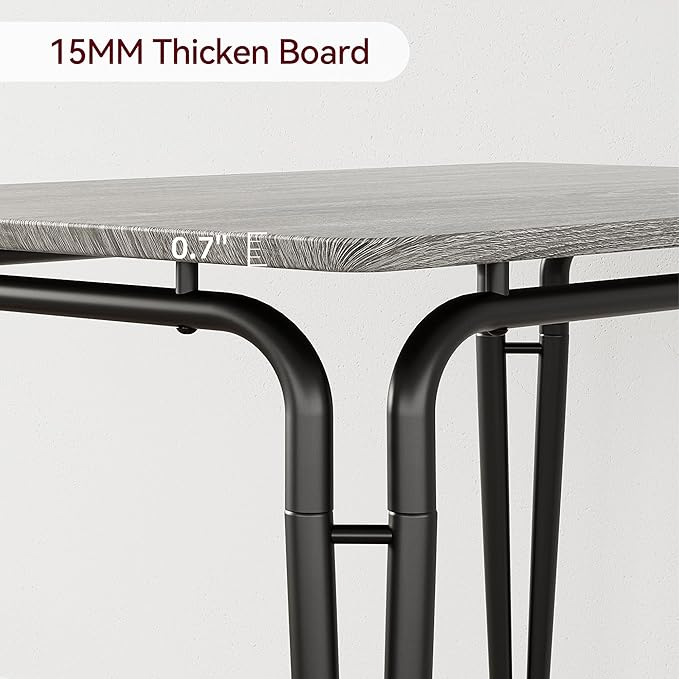 5 Piece Dining Table Set for 4, Compact Square Table Chairs, Sturdy MDF Top - Image 7