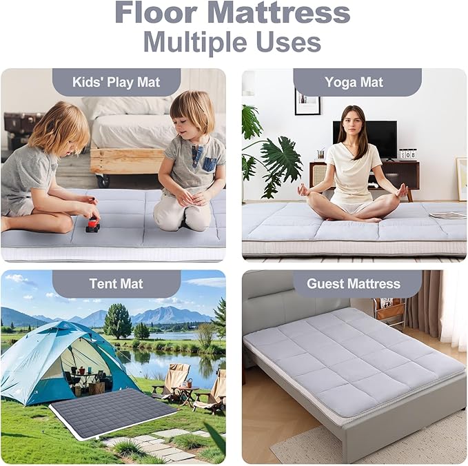 Tiita Memory Foam Mattress Topper Twin Size, Portable Roll Up Travel Car - Image 7