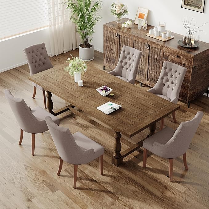 COLAMY Wingback Upholstered Dining Chairs Set of 4, Fabric Side Dining Room - Image 8