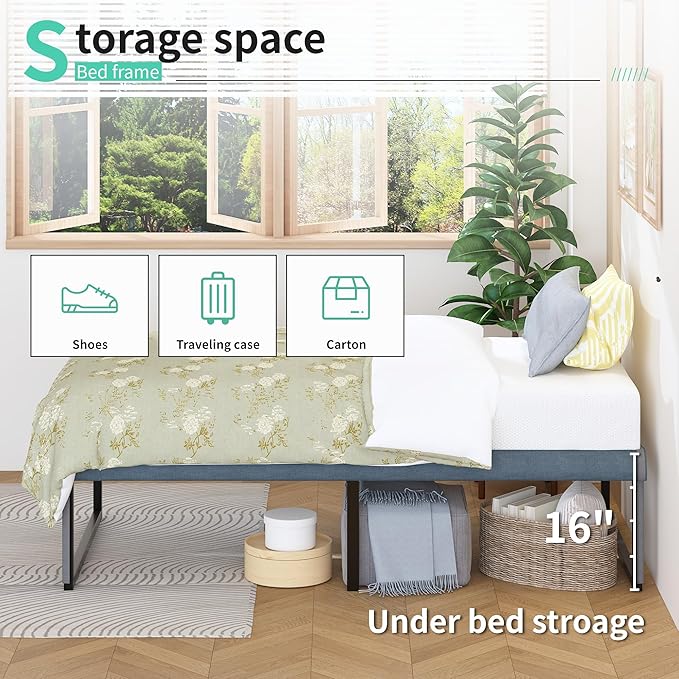 18 Inch Twin XL Bed Frames Heavy Duty Metal XL Twin Platform Bed Frame No Box - Image 3