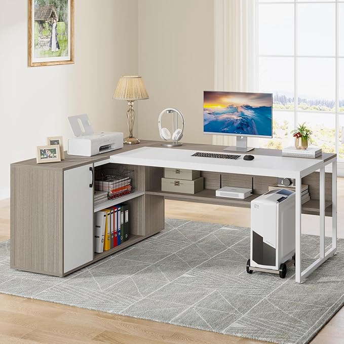 Tribesigns 71 inch Executive Desk, L Shaped Desk - Image 6
