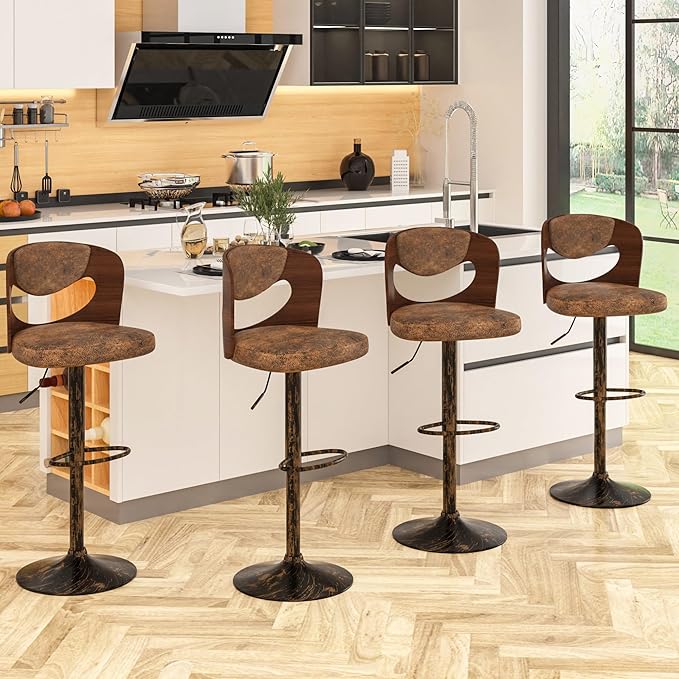 VECELO BarStools Set of 4, Kitchen Island Stools - Image 3
