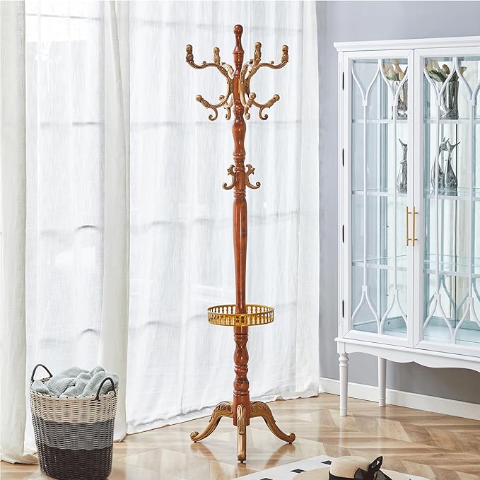Solid Wood Coat Rack Freestanding, Coat Hanger Stand - Image 6