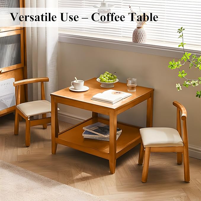Side Table, Solid Wood Square End Table - Image 9
