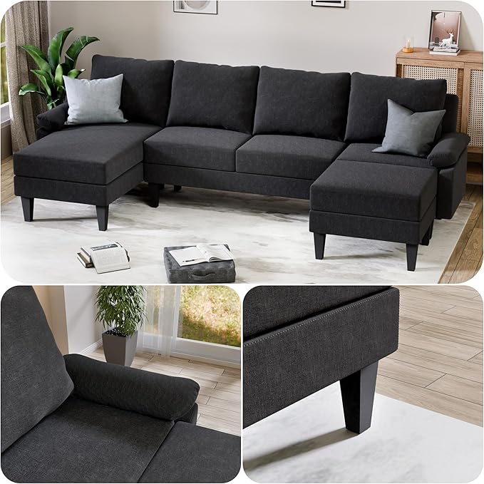 115 Inch U Shaped Sectional Couch - Image 3