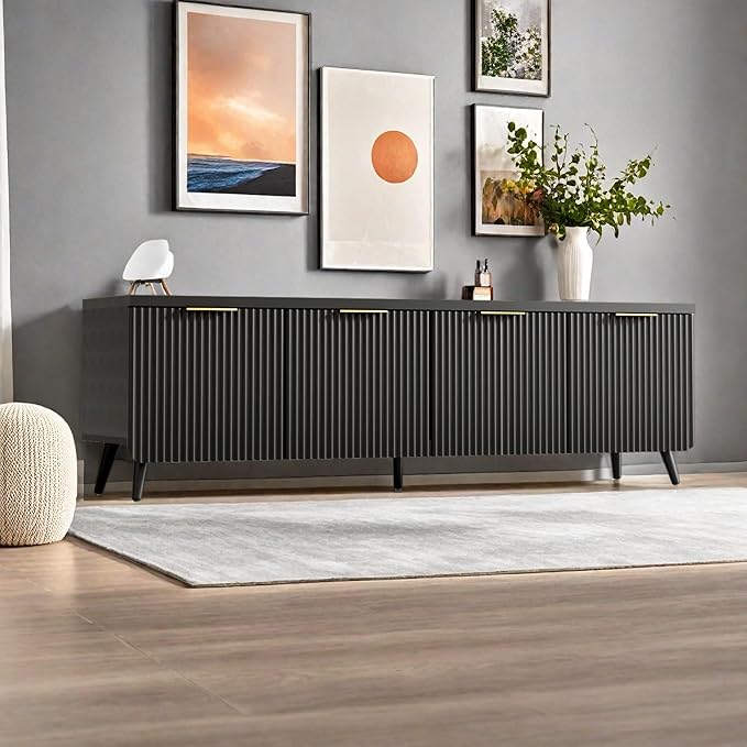 TV Stand for Up to 60" TVs, Modern Entertainment Center by Outdoorchairs