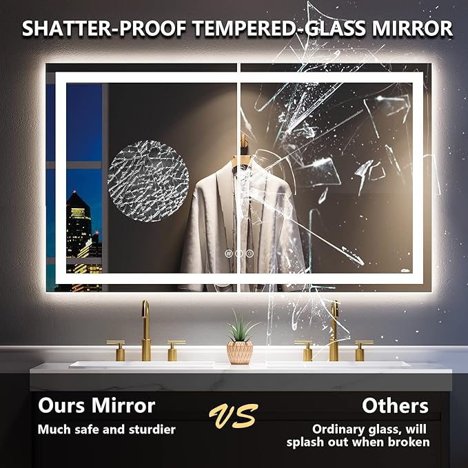 60x36 Inch LED Bathroom Mirror - Image 6