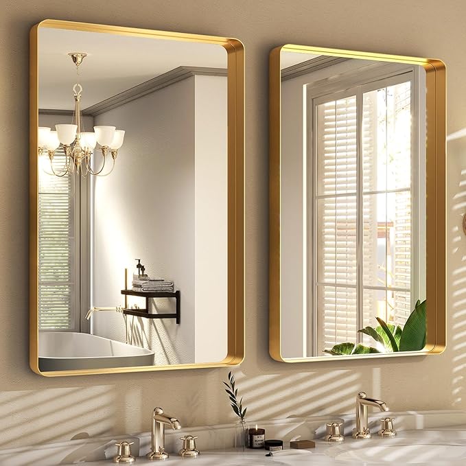 36 x 24 Inch Gold Bathroom Mirror - Image 3