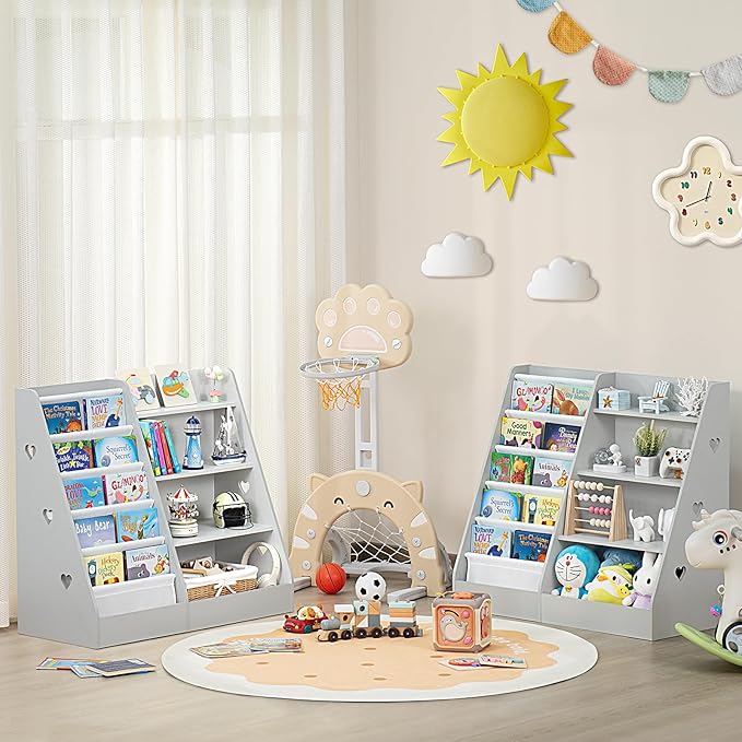Lerliuo 4 Tier Kids Bookshelf and Storage Organizer, Five Layer Sling Children - Image 4