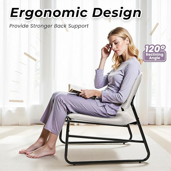 DAICO Modern Accent Chair Comfy Living Room Chair Armless Sling Accent Chairs - Image 4