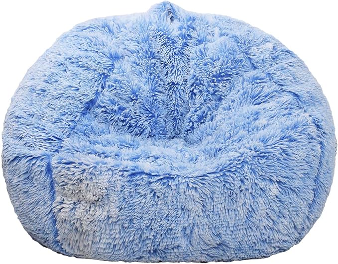 Fluffy Bean Bag Chair for Kids, 2.5FT Round Memory Foam Filled Bean Bag for - Image 8