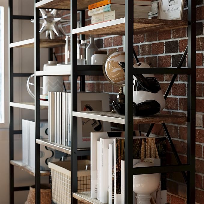 IRONCK Bookshelves 6 Tiers Triple Wide Industrial Bookshelf, Large Etagere - Image 6