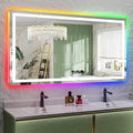 66x36 Inch RGB LED Bathroom Mirror Front Light and RGB Backlit Lighted Vanity by YEELAIT