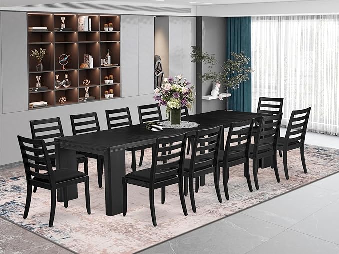 X12X1-006-24 - 13-piece Modern Dining Room Table Set a Rectangular Dining Table by LuxebyEastWestFurniture