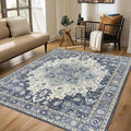 GENIMO 9x12 Area Rugs for Living Room, Machine Washable Non Slip Vintage Rugs by GENIMO