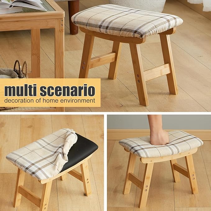 Foot Stool Ottoman Foot Rest Under Desk, Small Stool - Image 4