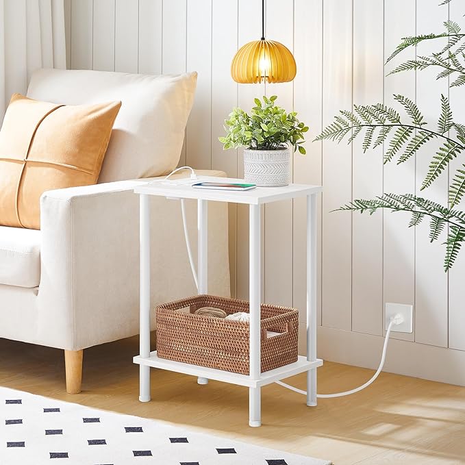 HOOBRO Side Table with Charging Station, End Table with USB Ports and Outlets - Image 6