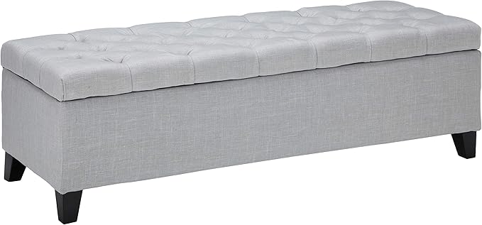 Christopher Knight Home Ottilie Fabric Storage Ottoman, Light Grey 17.50”D x by ChristopherKnightHome