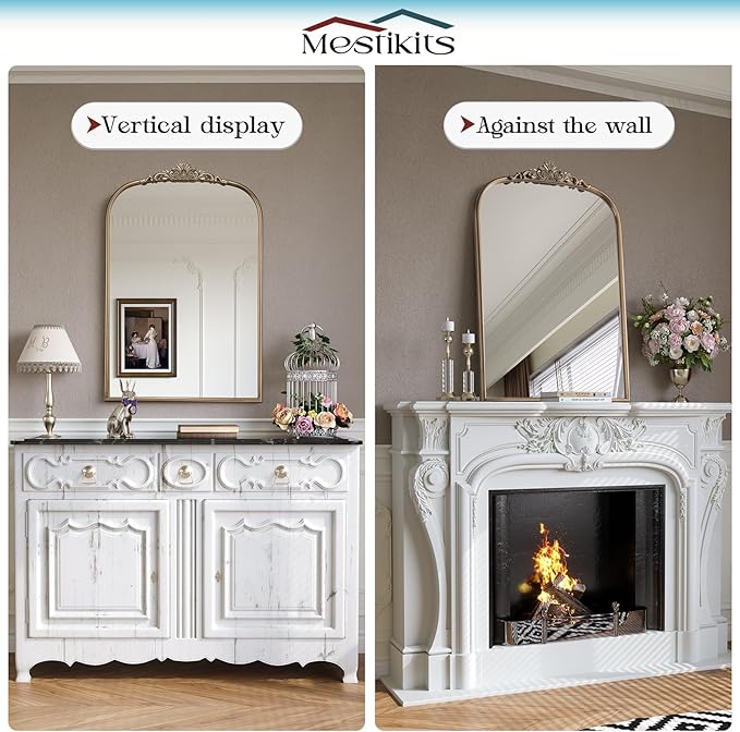 30" x 40" Antique Gold Arched Mirror - Image 8