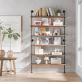 6 Tier Industrial Ladder Shelf Bookcase, Wall Mounted Rustic Bookshelf by ANYNICE