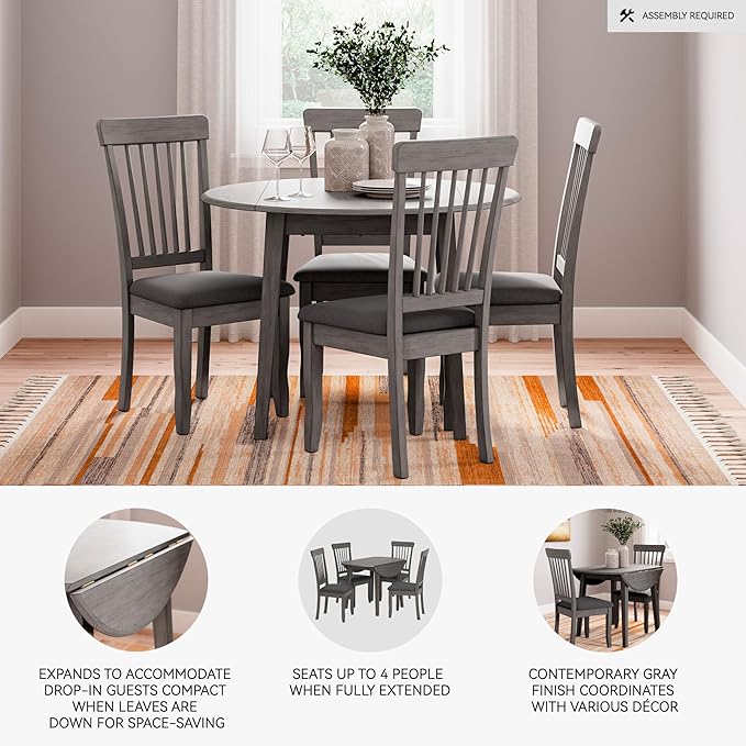 Signature Design by Ashley Shullden Casual Round Dining Small Drop Leaf Table - Image 4
