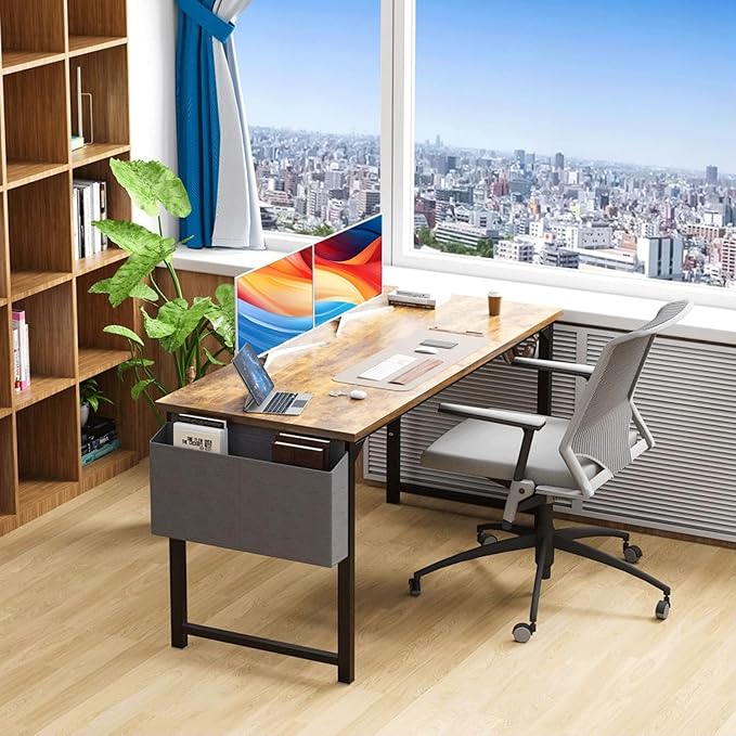 63 Inch Desk Office with Storage, Modern Simple Style Gaming Computer Table - Image 8