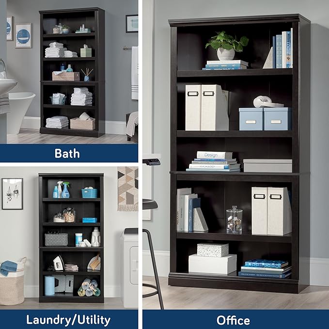 Sauder Miscellaneous Storage 5 Bookcase/Book Shelf, L: 35.28" x W: 13.23" x H: - Image 6