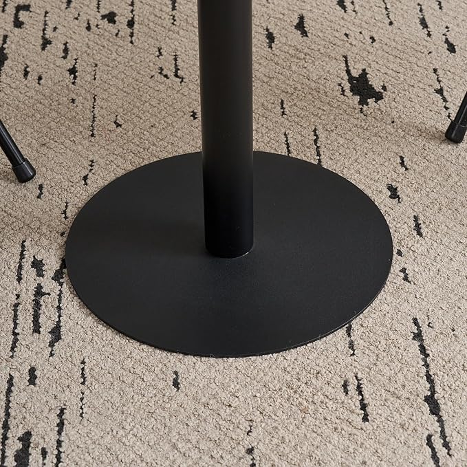 24 inch Black Round Table Small Dining Table, Metal Modern Kitchen Table - Image 6