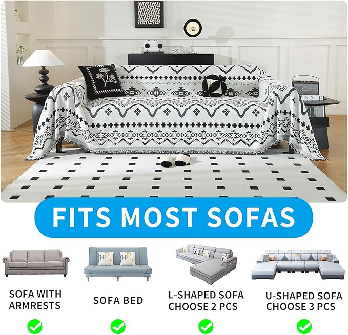 LUFEIJIASHI Boho Couch Covers for Sofa Non Slip Sofa Covers Washable Couch - Image 5