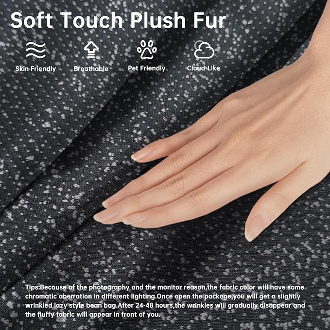 Bean Bag Chairs for Adults, Memory Foam Couch Loveseat Sofa Chair, Soft Teddy - Image 3