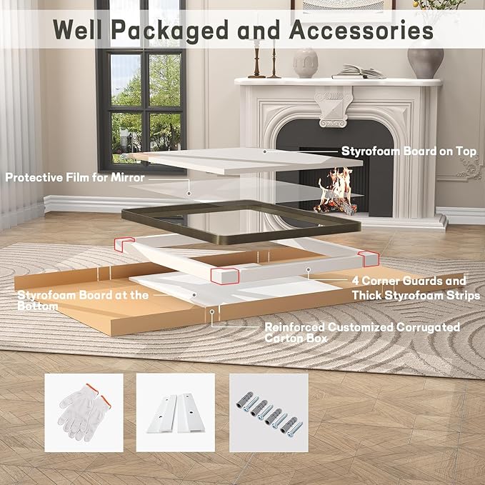 24x32 Inch Bronze Framed Bathroom Mirror, Brushed Bronze Metal Vanity Mirror - Image 7