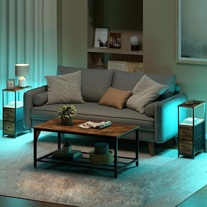 TUTOTAK Small Narrow LED End Table - Image 5