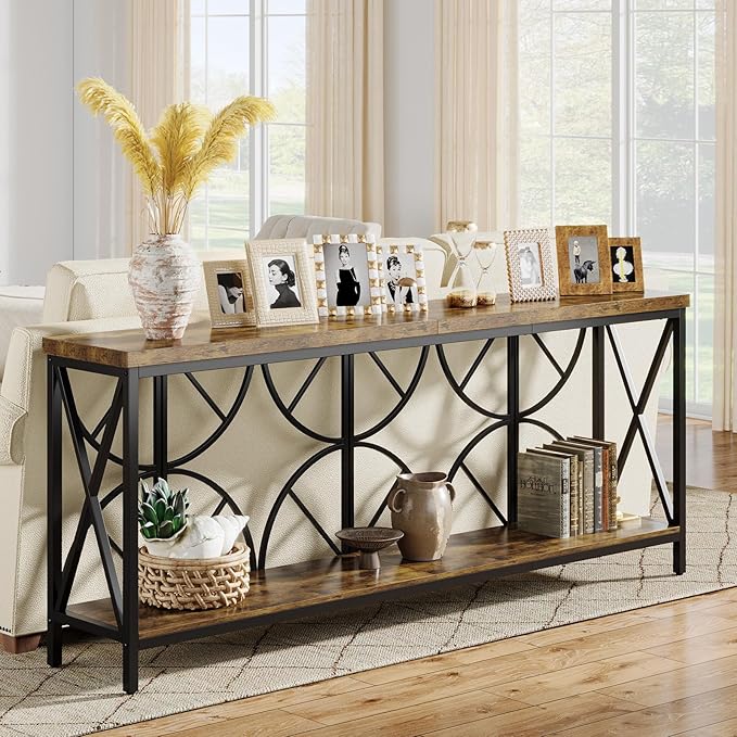 70.9-Inch Extra Long Sofa Table, Narrow Console Table Behind Couch by Celaform