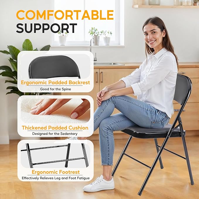 HealSmart 2 Pack Folding Chairs - Image 5