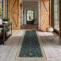 Dark Green Kitchen Rug 10 ft Long by HazoHaus