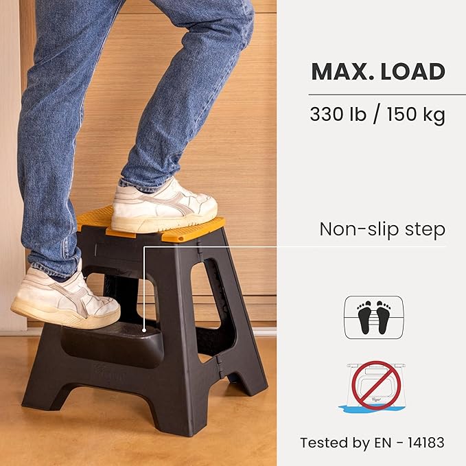 Vigar Compact Step Stool Foldable, 16-inch Two-Step Stools - Image 5