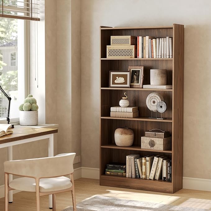 LITTLE TREE 72-Inch Tall Bookcase, 6-Tier Wooden Large Bookshelf, Wide Bookcase - Image 8