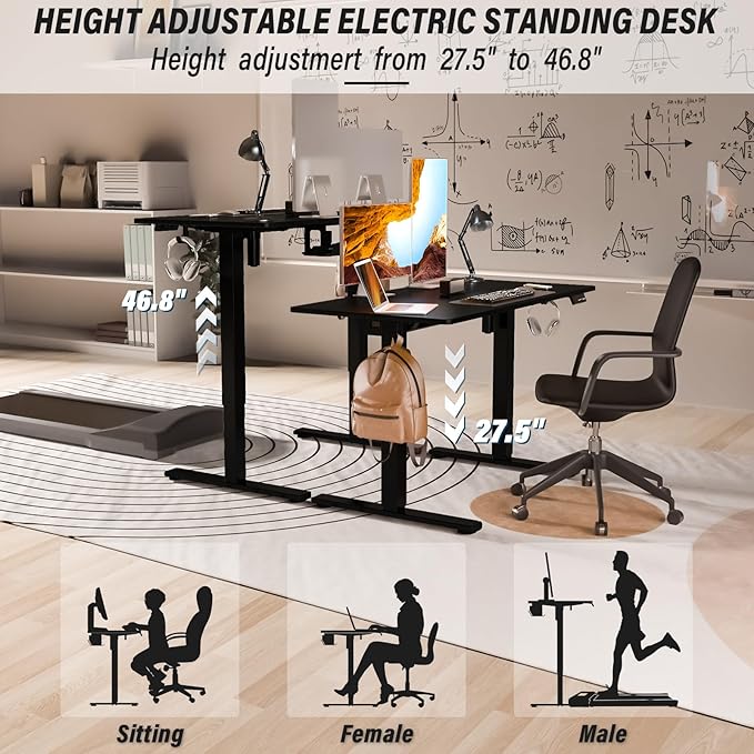 Kingant Standing Desk Height Adjustable Electric Stand Up Desks - Image 7