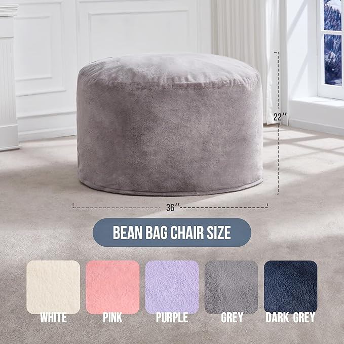 Hobestluk 3ft Bean Bag Chairs for Adults Large Beanbag Chair - Image 2