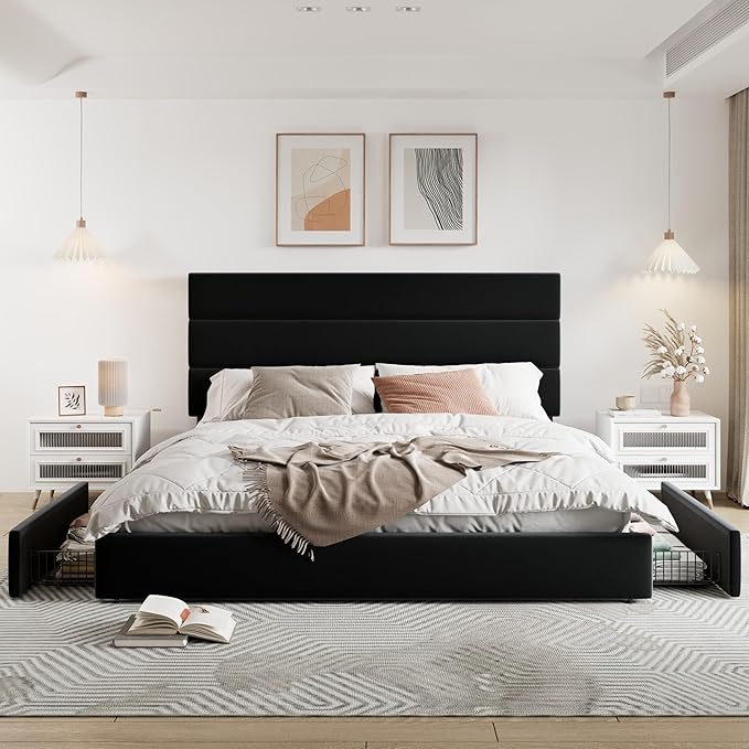 Allewie Modern King Size Platform Bed Frame - Image 3