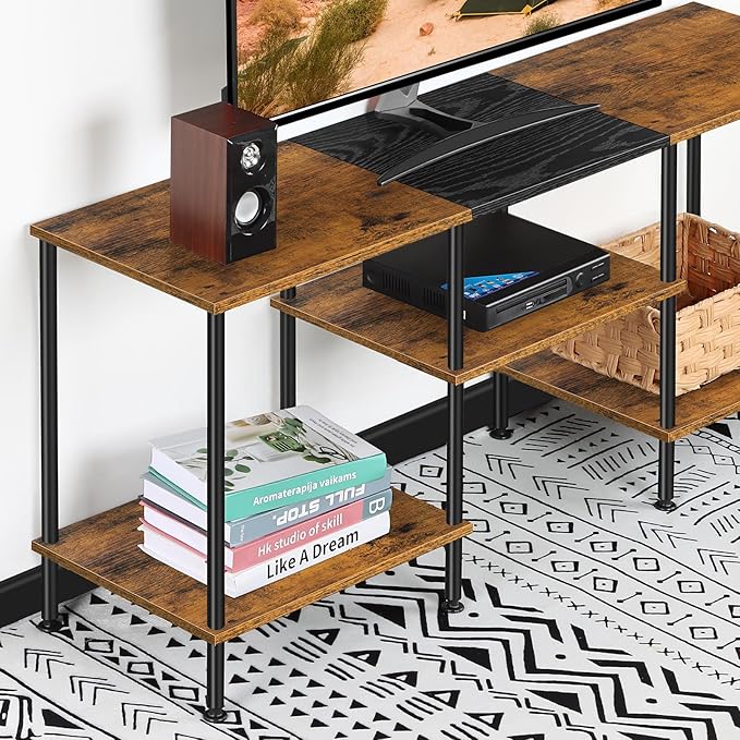 50 inch TV Stand for Bedroom Rustic Brown TV Entertainment Center - Image 3