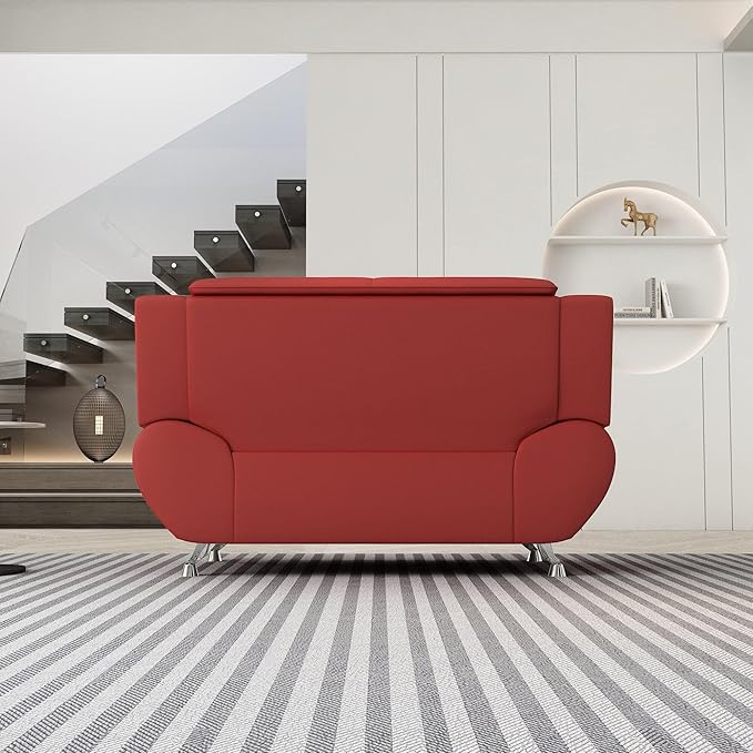Container Furniture Direct Michael Modern Faux Leather Upholstered Stainless - Image 8