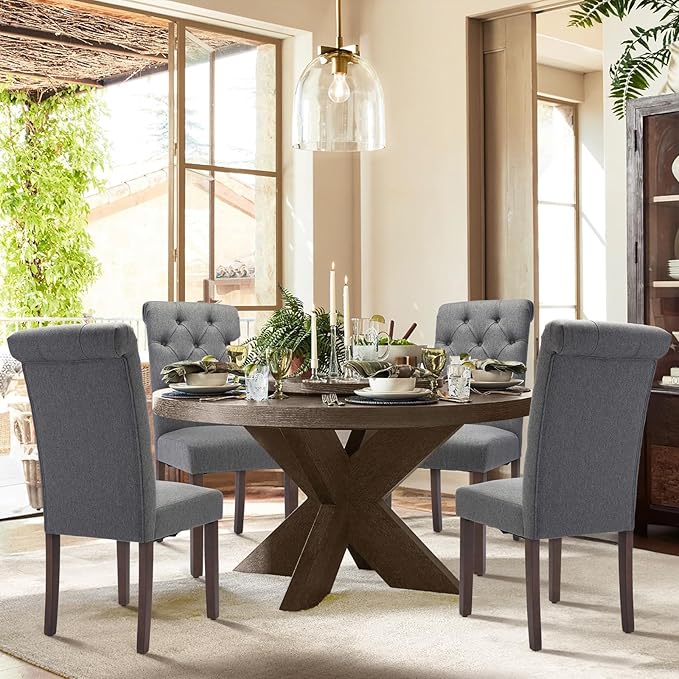 COLAMY Tufted Dining Chairs Set of 6, Parsons Dining Room Chairs Upholstered - Image 5