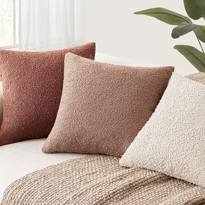 Foindtower Pack of 2, Decorative Textured Boucle Throw Pillow Covers Accent - Image 5