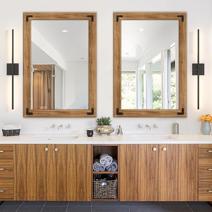 Full Length Mirror with Wooden Frame, Bedroom Decor, Hanging or Leaning - Image 6