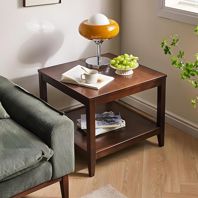 Side Table, Solid Wood Square End Table - Image 3